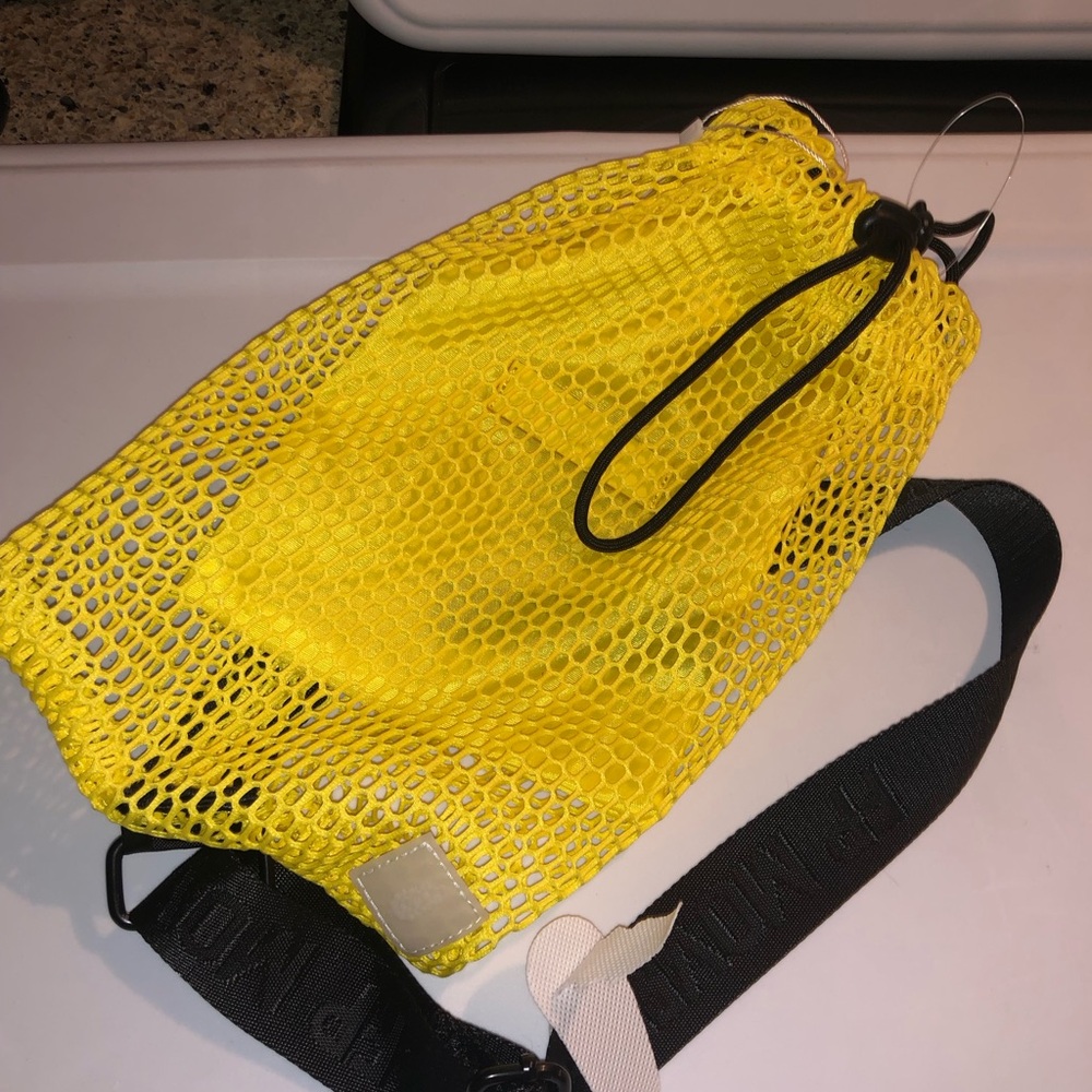 Bundle of two Free People Movement bags new yellow mesh and small suede pouch